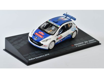 Peugeot 207 S2000 Rally Sanremo 2010 1:43 SpecialC. časopis s modelem  Peugeot 207 S2000 Rally Sanremo 2010 - kovový model auta
