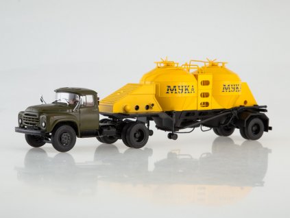 ZIL-130V1 + přivěs K4-AMG 1:43 - Avtoistoria  ZIL 130V1 + přivěs K4 AMG - nákladní auto - kovový model auta
