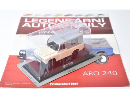 ARO 240 1:43 LEGENDÁRNÍ AUTOMOBILY minulé éry časopis s modelem #87  ARO-240 - kovový model auta