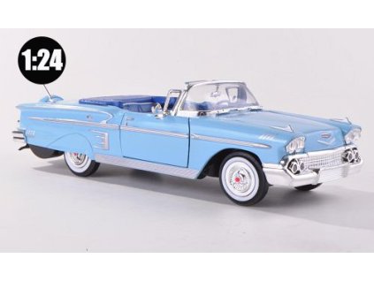 Chevrolet Impala Convertible 1958 modrá 1:24 - MOTORMAX  Chevrolet Impala - kovový model