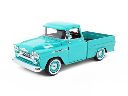 Chevrolet Apache Fleetside PickUp 1958 modrá 1:24 - MOTORMAX  Chevrolet Apache Fleetside Pick Up 1958 - kovový model auta