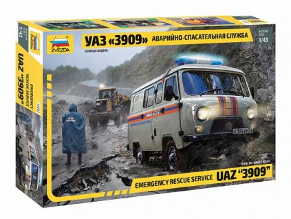 UAZ 3909 MČS auto 1:43 Zvezda stavebnice  UAZ-3909 - model KIT