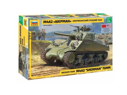 Tank Sherman M4A2 1:35 Zvezda - stavebnice  Tank Sherman M4A2 modelKIT