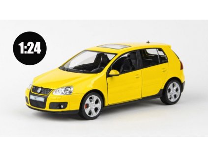 VW Golf GTI - Yellow 1:24 - Cararama  VW Golf GTI - kovový model auta