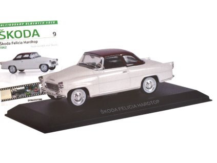 Škoda Felicia Hardtop 1:43 - Kaleidoskop slavných vozů časopis s modelem #9  Škoda Felicia Hardtop - kovový model