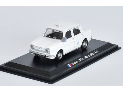 Simca 1000 1:43 Marseille 1962 - Taxíky světa časopis s modelem  Simca 1000 - kovový model taxi