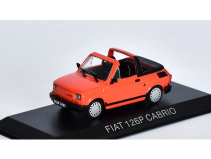 Fiat 126P Cabrio 1:43 - Legendární automobily minulé éry časopis s modelem #96  Fiat 126P Cabrio  - kovový model auta