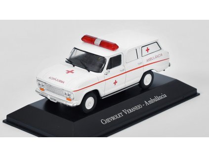 Chevrolet Veraneio Ambulancia 1:43 časopis s modelem  CHEVROLET VERANEIO sanitka- kovový model auta