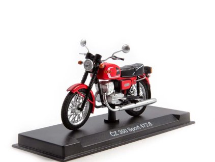 ČZ-350/472 motorka 1:24 - MODIMIO Naše Motocykly časopis s modelem #8  ČZ 350/472 - model motorky