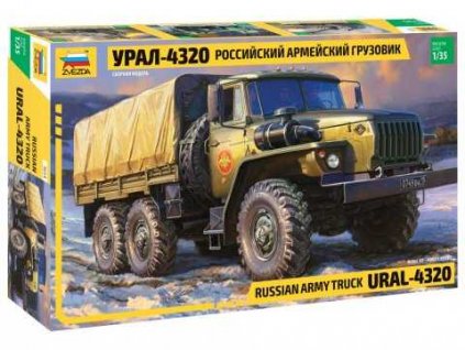 Vojenské vozidlo Ural 4320 1:35 Zvezda - stavebnice  Vojenské vozidlo Ural 4320 - ModelKIT