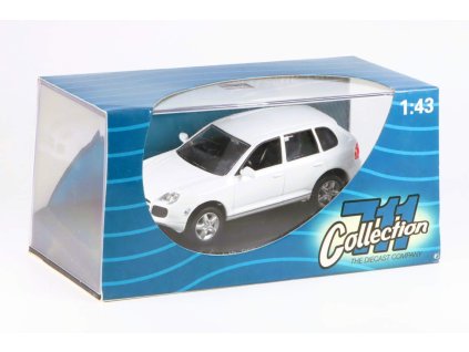 Porsche Cayenne Turbo 2002 bílá 1:43 - časopis s modelem  Porsche Cayenne - kovový model