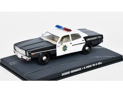 Dodge Monaco 1974 Policie James Bond  1:43 časopis AutoModels s modelem  Dodge Monaco 1974 - kovový model auta