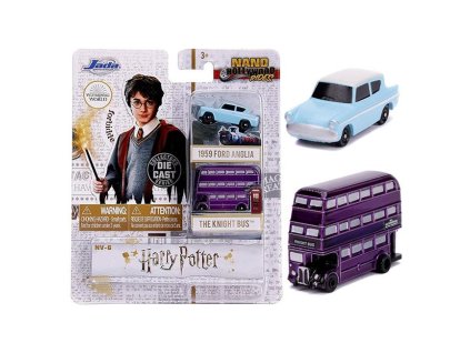 Sada The Knight Bus + Ford Anglia 1959 Harry Potter 1:87 - Jada Toys  The Knight Bus + Ford Anglia - kovové modely aut