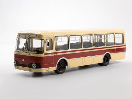 Autobus LiAZ 677 1:43 - MODIMIO - Naše autobusy časopis s modelem #28  LiAZ-677 - kovový model autobusu