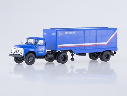 ZIL-130V1 s návěsem ODAZ-794 Ruská pošta 1:43 - Avtoistoria  ZIL 130V1 s návěsem ODAZ 794 - kovový model auta