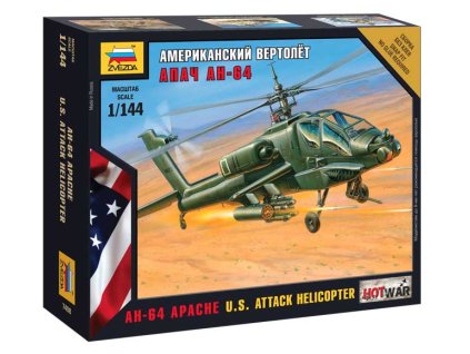 Vrtulník AH-64 APAČ 1:144 Zvezda - stavebnice  Vrtulník AH 64 APAČ - ModelKIT