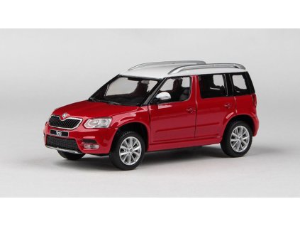 Škoda Yeti FL 2013 Červená Corrida Uni 1:43 - Abrex  Škoda Yeti FL - 2013 - kovový model auta