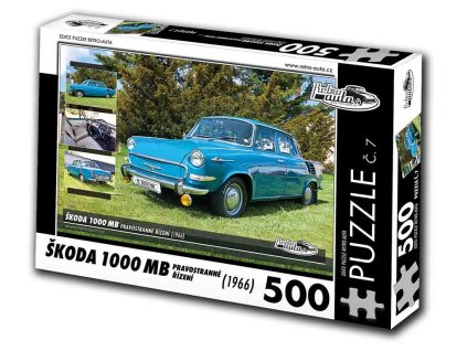 Puzzle č. 7 - Škoda 1000 MB 1966 pravostranné řízení - 500 dílků  Puzzle č. 7 - Škoda 1000 MB 1966 pravostranné řízení - 500 dílků
