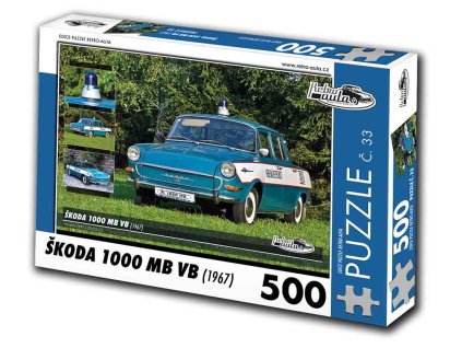 Puzzle č. 33 - Škoda 1000 MB VB 1967 - 500 dílků  Puzzle č. 33 - Škoda 1000 MB VB 1967 - 500 dílků