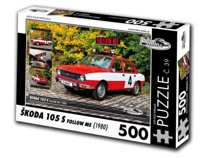 Puzzle č. 39 - Škoda 105 S Follow me 1980 - 500 dílků  Puzzle č. 39 - Škoda 105 S Follow me 1980 - 500 dílků