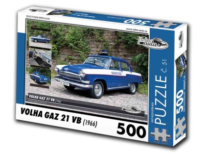 Puzzle č. 51 - Volha GAZ 21 VB 1966 - 500 dílků  Puzzle č. 51 - Volha GAZ 21 VB 1966 - 500 dílků
