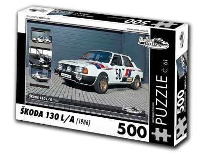 Puzzle č. 61 - Škoda 130 L/A 1986 - 500 dílků  Puzzle č. 61 - Škoda 130 LA 1986 - 500 dílků