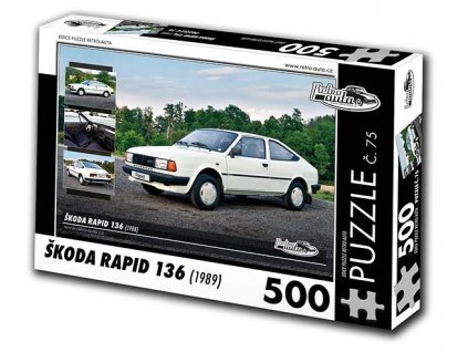 Puzzle č. 75 - Škoda Rapid 136 1989 - 500 dílků  Puzzle č. 75 - Škoda Rapid 136 1989 - 500 dílků