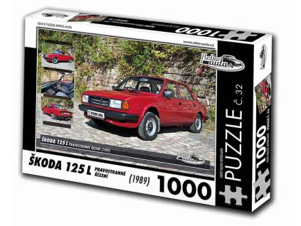 Puzzle č. 32 - Škoda 125 L 1989 pravostranné řízení - 1000 dílků  Puzzle č. 32 - Škoda 125 L 1989 pravostranné řízení - 1000 dílků