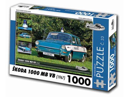 Puzzle č. 33 - Škoda 1000 MB VB 1967 - 1000 dílků  Puzzle č. 33 - Škoda 1000 MB VB 1967 - 1000 dílků