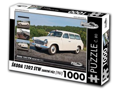 Puzzle č. 80 - Škoda 1202 STW Sanitní vůz 1961 - 1000 dílků  Puzzle č. 80 - Škoda 1202 STW Sanitní vůz 1961 - 1000 dílků