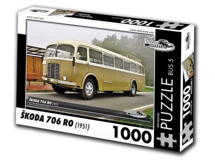 Puzzle bus č. 5 - Škoda 706 RO 1951 - 1000 dílků  Puzzle bus č. 5 - Škoda 706 RO 1951 - 1000 dílků
