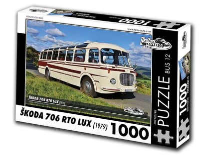 Puzzle bus č. 12 - Škoda 706 RTO LUX 1979 - 1000 dílků  Puzzle bus č. 12 - Škoda 706 RTO LUX 1979 - 1000 dílků