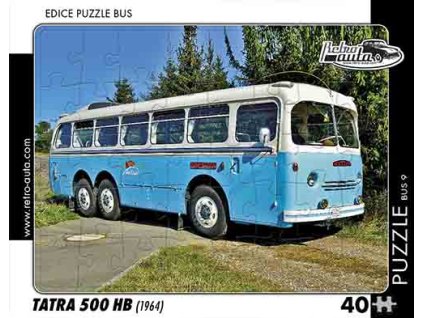 Puzzle bus č. 9 - Tatra 500 HB 1964 - 40 dílků  Puzzle bus č. 9 - Tatra 500 HB 1964 - 40 dílků