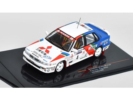 Mitsubishi Galant VR-4 #4 Vatanen-Berglund RAC Rally 1990 1:43 - IXO Model  Mitsubishi Galant VR4 No.4 Mitsubishi RalliArt Europe RAC Rally - kovový model