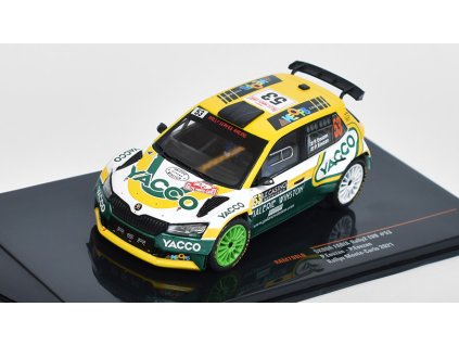 Škoda Fabia Rally 2 EVO #53 Rallye Monte-Carlo 2021 Eouzan 1:43 - IXO Models  Škoda Fabia Rally 2 EVO No.53 Rallye Monte-Carlo 2021 Eouzan - kovový model auta