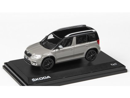 Škoda Yeti FL 2013 Šedá Steel Uni 1:43 - Abrex  Škoda Yeti facelift - kovový model auta
