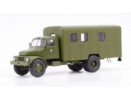 Praga S5T kung khaki + KIT Model Pojízdná Prodejna ZDARMA 1:43 - SSM  kovový model auta + Pojízdná prodejna Jednoty pro Praga S5T 1:43 Model KIT ModelStroy