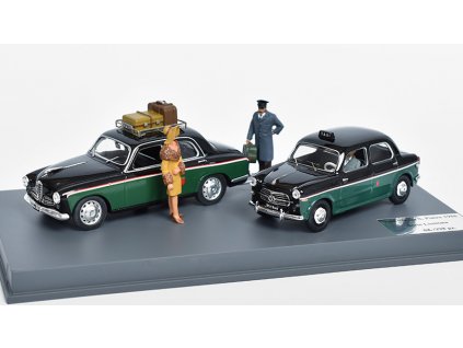 Alfa Romeo 1900 + Fiat 1100 TV Taxi Roma 1956 1:43 - Rio Models  Alfa Romeo 1900 + Fiat 1100 TV Taxi Řím - model auta s figurkami