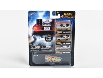 De Lorean Sada Back To The Future - TIime Machine 1:87 - Jada Toys  Sada Návrat do budoucnosti - kovové modely aut