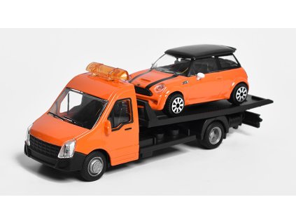 Mercedes Sprinter + Mini Cooper S 2006 - 1:43 Bburago  Mercedes Sprinter + Mini Cooper - kovový model auta