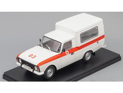 Moskvič IŽ-27156 Ambulance 1:24 - Hachette časopis s modelem  IŽ 27156 Sanitka - kovový model