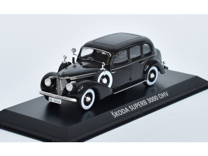 Škoda SUPERB 3000 OHV 1:43 - Kaleidoskop slavných vozů časopis s modelem #30  Škoda SUPERB 3000 OHV 1939 - kovový model auta