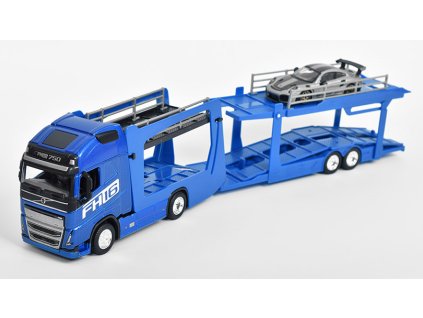 Volvo FH16 GL 750 XXL s modelem Porsche 911 GT2 RS 1:43 - Bburago  Volvo FH16 GL750 XXL s modelem Porsche 911 GT-2 RS - kovový model auta