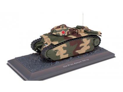 Char B1 bis 1:43 Tanky. Legendy tuzemské vojenské techniky časopis s modelem #15  Char B1 bis France 1940 - kovový model tanku