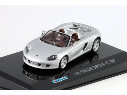 Porsche Carrera GT 2001 stříbrná 1:43 - časopis s modelem  Porsche Carrera - kovový model