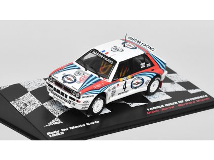 Lancia Delta HF Integrale Monte Carlo 1992 1:43 - Rallye automobily časopis s modelem #5  Lancia Delta HF Integrale Rally De Monte Carlo 1992 - kovový model auta