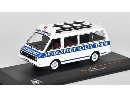 RAF 2203 Latvia Rally Service Assistance Van 1:43 - IXO Models  RAF-2203 Latvia Rally Service Asistenční Dodávka - kovový model