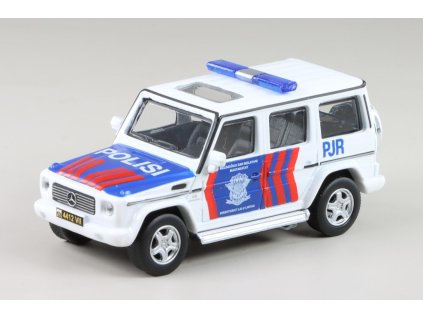 Mercedes-Benz G55 AMG Policie Traffic bílá/modrá 1:64 - Kyosho  Mercedes-Benz G55 AMG - kovový model