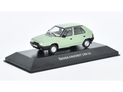 Škoda Favorit 136 LS 1991 1:43 - Kaleidoskop slavných vozů časopis s modelem #36  Škoda Favorit 136LS DeAgostini - kovový model auta