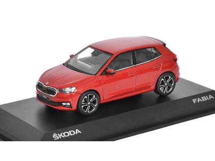 Škoda Fabia A07 červená 1:43  Škoda New Fabia A07 - kovový model